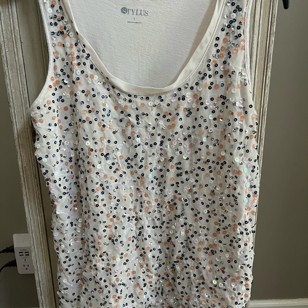 Stylus Sequin Tank Top